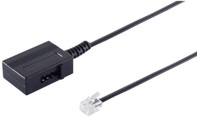 RJ11 - TAE-N telecom adapter | zwart | 0,20 meter