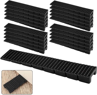 Set van 20 Meubelwiggen, 8 x 20 x 98 mm, Leveling Wedges voor Vloer en Deuren, Robuuste Wiggen voor Meubelassemblage en Klussen, Zwart