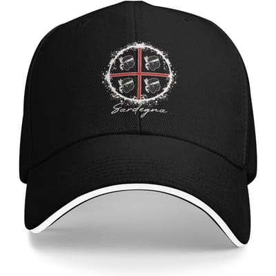 Hommes Femmes Drapeau de la Sardaigne Chapeau Sandwich Hip-Hop Casquette de Baseball Polyester Casquette de Camionneur Réglable Casquette Papa Été One Size black