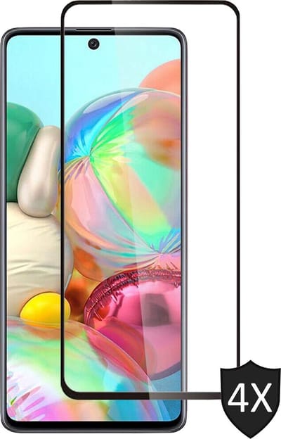 Screenprotector geschikt voor Samsung A71 - 4x Full Glas PET Folie