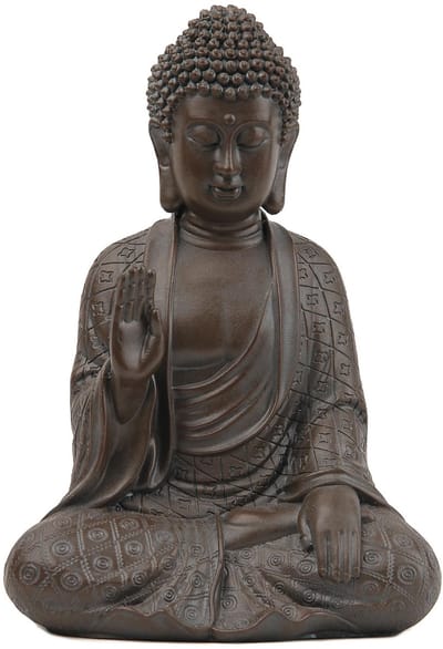 Dailygoods- Boeddhabeeld Zen Decoratie - Meditatie Beeld - Decoratie Beeld - Bruin - 17,8 cm - Schitterende Huisdecoratie - Decoratiebeeld