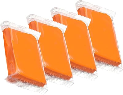4 Stuks Auto Clay Bar - Car Detailing Klei - Schoonmaakbar - Auto Klei - Schoonmaken Van Vliegroest en Vogelpoep - Autowasstraat - 100 Gram - Flexibel Materiaal - Oranje - Voor Bumpers, Wielen, Ramen, Vloeren en Glas
