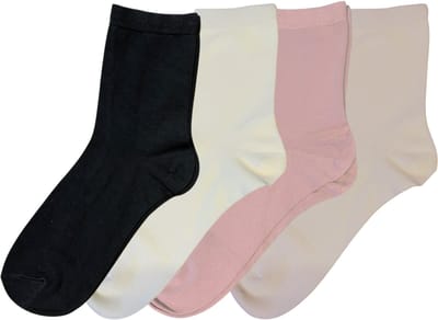 green-goose® Bamboe Dames Sokken - Maat 39-42 - 4 Paar - Zwart, Beige, Blauw - 85% Bamboe - Zacht, Admenend en Duurzaaam!