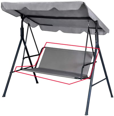 Tuinstoelhoes voor schommelstoel, schommelstoel, stoelhoezen voor tuinschuif, afdekking voor tuinstoel, 2-/3-zits (grijs, 115 x 48 x 48 cm)