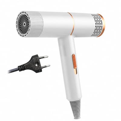 Haardroger in pistoolvorm - 800 W - warme en koude lucht - 3 snelheden - met blaasmond - wit