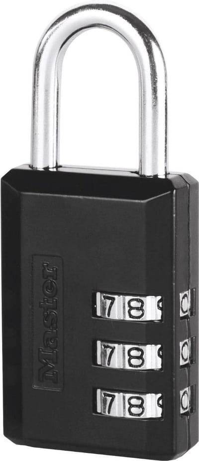 MasterLock 3-cijferig hangslot met vinyl bescherming 30mm, 647EURD