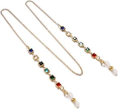 Brillenketting Dames - Brillenkoord Ketting - Bescherming Tegen Verlies - Met Kristallen Kralen - 75 cm - Goud