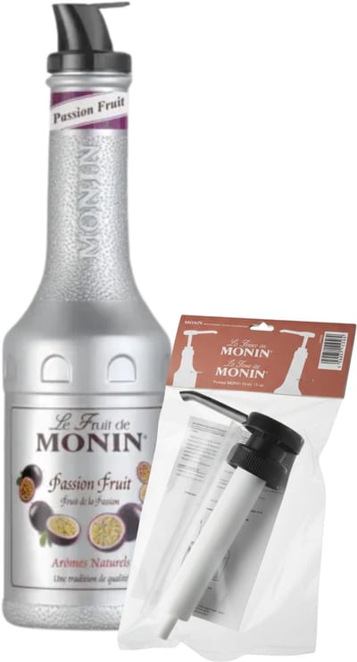 Monin Puree Passion Fruit (1 liter) + Pompje