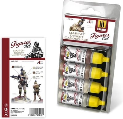 AMMO by Mig Jimenez Hobbyverf Acrylverf - MIG 7048 Marpat Desert Camouflage Figures - Acryl Set Verf set - 4x 17 ml