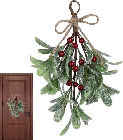 Kunst maretak stengels - Decoratie takken - Feestelijke decoratie - Realistisch winter design - 24 cm lang - Rood