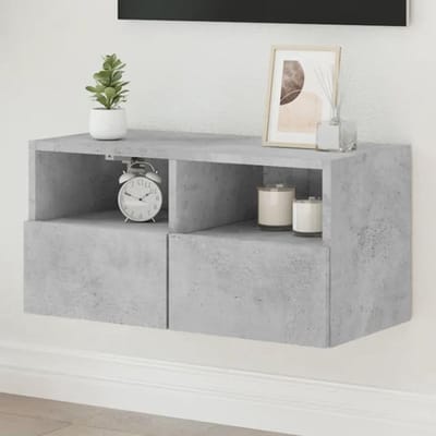 TV Wandmeubel - Opbergkast - Woonkamer Inrichten - Drijvend Ontwerp - 60x30x30cm - Beton Grijs