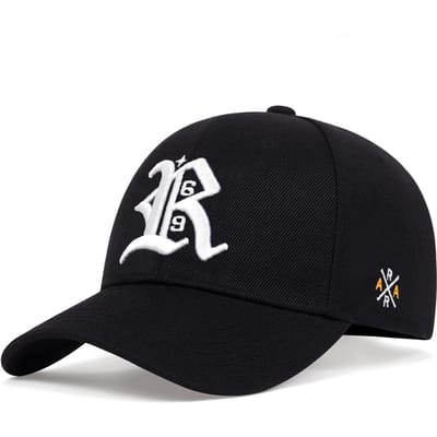 R Letter Hip Hop Pet Mannen Baseballpet Voor Vrouwen Casual Snapback Pet Geborduurde Trendy Zonnehoeden Buiten Sportpetten black