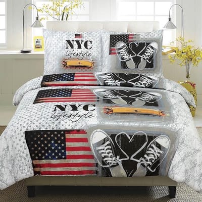 Homéé dekbedovertrekset NYC Lifestyle - 2 persoons 200x200/220cm + 2 slopen 100% katoen