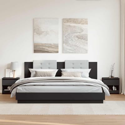 vidaXL - Nachtkastjes - 2 - st - 40x30x39 - cm - bewerkt - hout - zwart