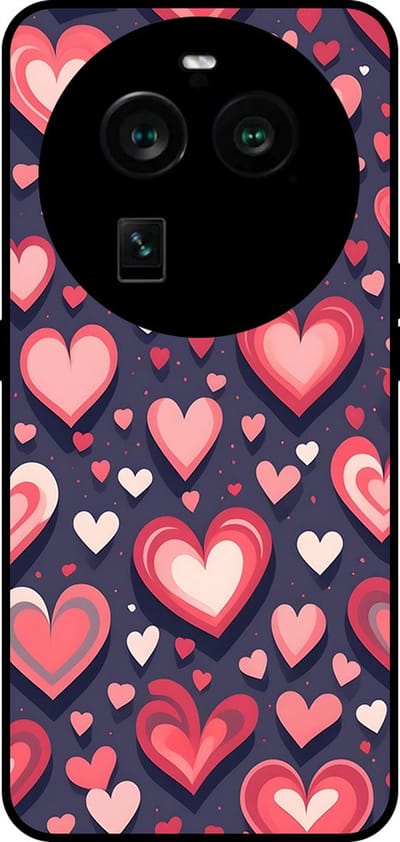 Smartphonica Telefoonhoesje Geschikt voor Oppo Find X6 Pro met Hartjes Opdruk - TPU Backcover Case With Heart Design geschikt voor Oppo Find X6 Pro