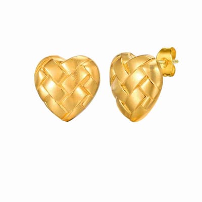 WeLoveSilver - oorstekers - chirurgisch staal - goudkleurig - hartvormig
