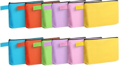 Multifunctionele Canvas Make-up Tassen - 12 Stuks Kleurige Pennen Etui en Ritstas voor Creatieve Projecten