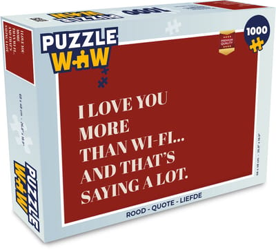 Puzzel Rood - Quote - Liefde - Legpuzzel - Puzzel 1000 stukjes volwassenen