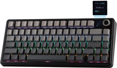 AULA F75 MAX Gaming mechanisch toetsenbord 75% bedraad / Bluetooth / 2.4G Hot-Swap RGB E-sporttoetsenbord met TFT-scherm voor pc / Mac