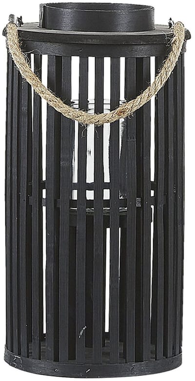 LUZON - Lantaarn - Zwart 40 cm - Wilgenhout