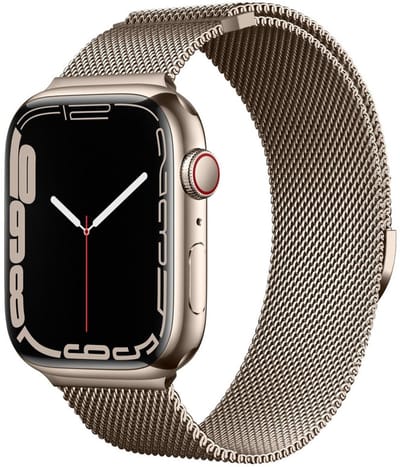 Milanees bandje - geschikt voor Apple Watch 1/2/3/4/5/6/7/8/9/10/11/ SE (1,2,3) met maat 38 mm / 40 mm / 41 mm en 42 mm (Watch 10/11) - magneet sluiting Milanese - champagne goud
