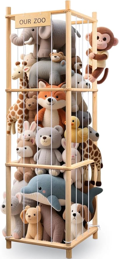 Knuffel Opberger - Speelgoed Organisator - Speelkamer Inrichten - Grote Capaciteit - 40 x 136 x 136 cm