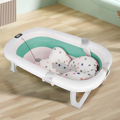 Opvouwbaar babybad met thermometer en veiligheidsgordel voor baby's