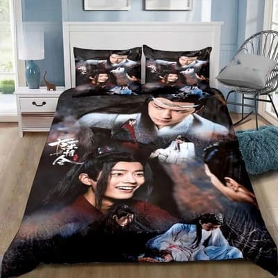 Drama The Untamed Xiao Zhan Wang Yi Bo Beddengoed Set Eenpersoons Twin Volledig Queen King Size Bed Set Volwassen Kind Slaapkamer Beddengoed Cadeau 135X200cm-2pcs