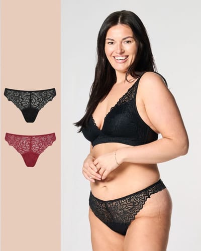 Moodies menstruatie ondergoed - bundel hipster string - 2 stuks - dames - maat XS - kleur