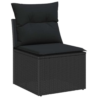 vidaXL - Tuinbank - Set - 8 - st - 7-Aantal - zitplaatsen - Zwart - Poly - rattan