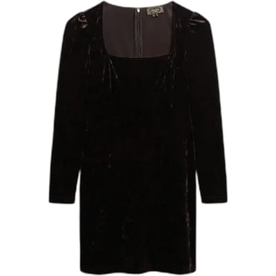 Korte fluwelen jurk met vierkante hals voor dames Superdry