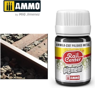 AMMO by Mig Jimenez Modelbouwdecoratie - MIG R2307 Rail Center - Polished Metal - Pigments - 35 ml Effecten potje