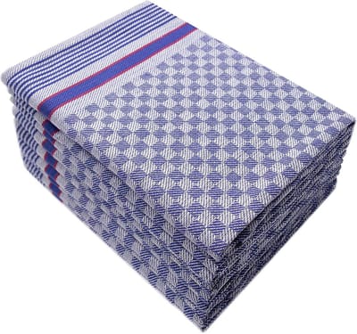 MAUS 10 stuks horeca theedoeken blauw 45 x 90 cm keukendoeken - Zware kwaliteit.