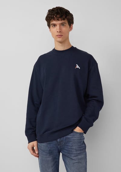 s.Oliver - male - Zacht sweatshirt met artwork in een relaxte pasvorm | Wintersportcollectie