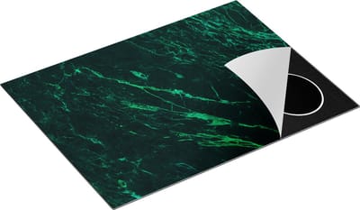Chefcare Inductie Beschermer Donker Groene Marmer - Groen - 70x50 cm - Afdekplaat Inductie - Kookplaat Beschermer - Inductie Mat