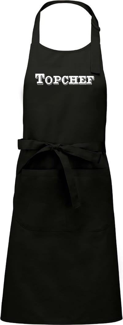 Mijncadeautje - Keuken- en Barbecueschort - Topchef - nr.1 - Tekstschort - Verjaardag - Humorschort - zwart