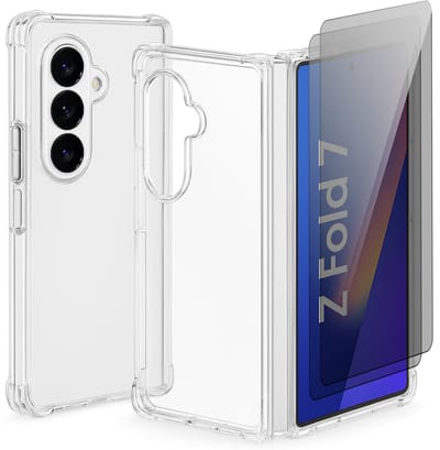 Hoesje geschikt voor Samsung Galaxy Z Fold 7 - 2x Privacy Screenprotector Volledig Dekkend Glas - Shockproof Transparant