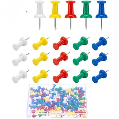 Kleurrijke Punaises - Prikbord Spelden - Documenten Bevestigen - Robuuste Stalen Naalden - 100 Stuks - Assorti