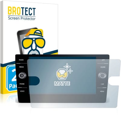 BROTECT - Screenprotector voor Volkswagen T-Roc United TSI 2020 Discover Media 8" 2020 - Folie Beschermfolie matte 2 Stuks