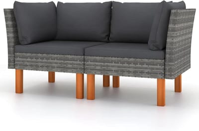 Tuinbank set - Modulaire sofa - Buiten ontspannen - Eucalyptus poten - 2 stuks - Antraciet