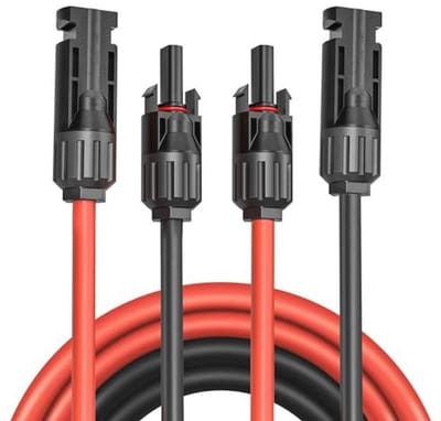 Zonnepaneel verlengkabel met mannelijke en vrouwelijke stekker voor fotovoltaïsche toepassingen (AWG12/4 mm², 1m)