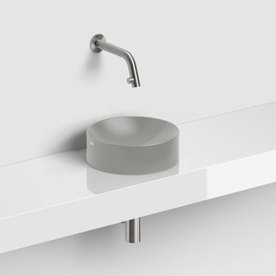Clou Vale fontein, ø22 cm, zonder kranenbank, mat grijs keramiek