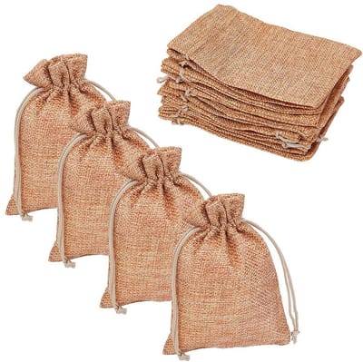 Dailygoods- Jute Zakjes 100 Stuks - 9,5 x 13,5 cm - Geschenktas - Trekkoord - Duurzaam - Lichtgewicht - Sterk en Wasbaar - Geschenkzakjes