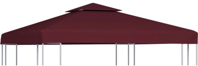 Paviljondak 3x3 m - Dubbel Dak (2-Tier) - 310 g/m² Waterdicht Polyester met PVC Coating - Bordeaux - Reserveonderdeel inclusief 16 Klittenbandsluitingen