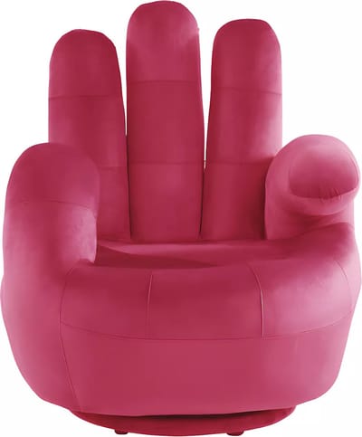 Vente-unique Draaibare fauteuil hand CATCHY van fluweel - Fuchsia