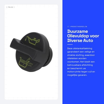Dailygoods- Olievuldop Duurzaam ABS - Vervanging 71740676 - Goede Pasvorm - Voorkomt Olielekken - Veiligheidsgarantie - Optimale Prestaties - Motoroliedop