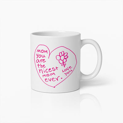 Mom You Are The Nicest Mom Ever Mok - Moederdag Cadeau - Keramische Koffiebeker 330ml - Wit