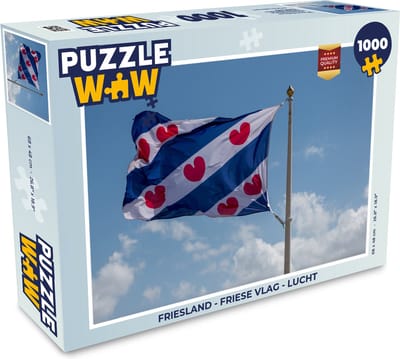 Puzzel Friesland - Friese vlag - Lucht - Legpuzzel - Puzzel 1000 stukjes volwassenen