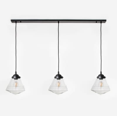 3 x Luxe School Small Helder lampen aan plafondbalk Moonlight - Art Deco Trade