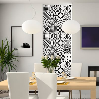 Tegelstickers voor de muur in keuken en badkamer - 24 Scandinavische cementtegelstickers, Kopenhagenstijl - 24 stickers, 10x10 cm